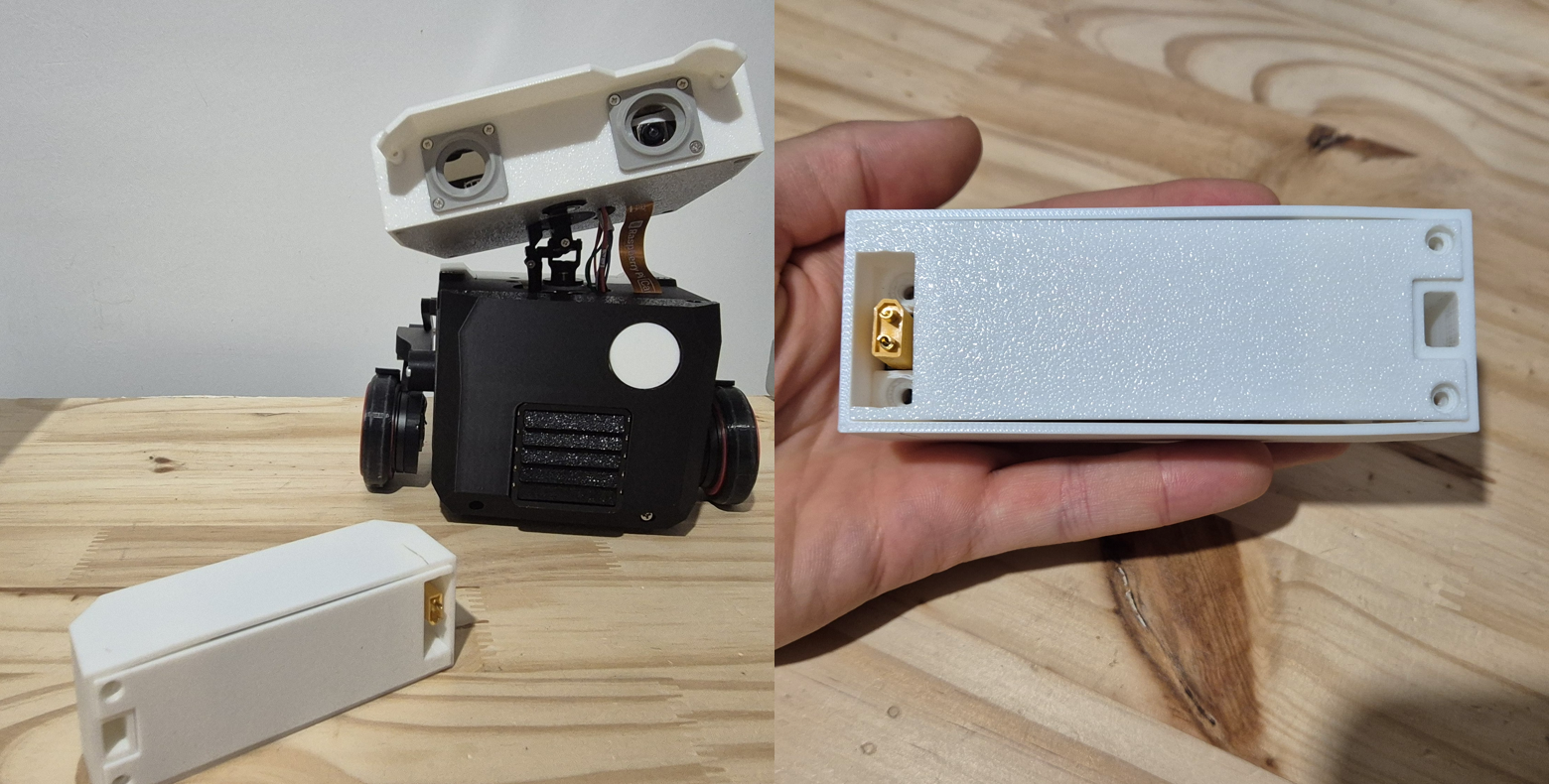 The finished battery pack, held in hand for scale