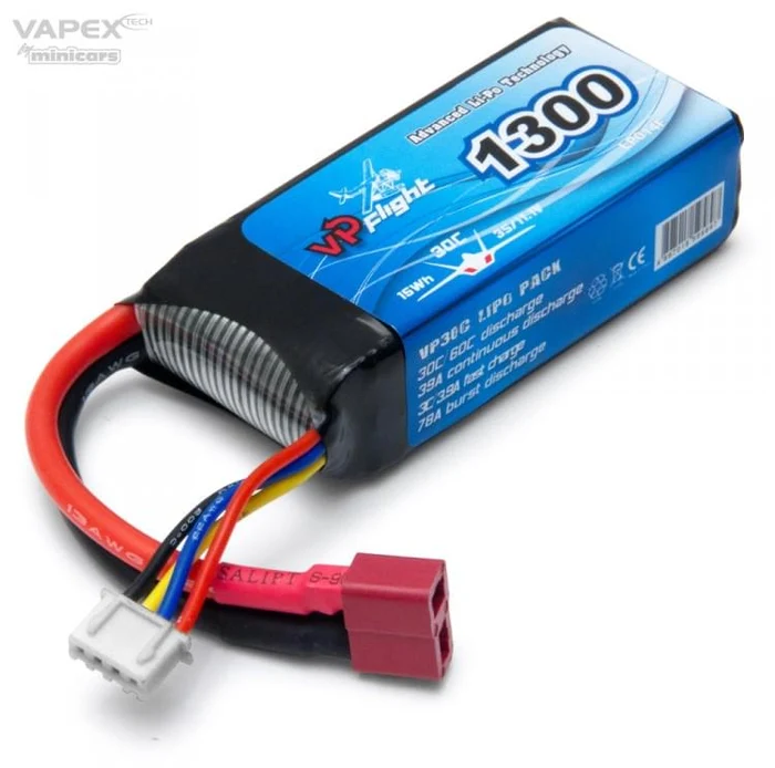 The LiPo battery upon delivery, with its original cables
